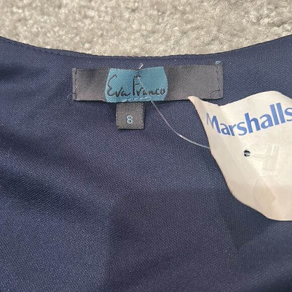 New Eva Franco for Anthropologie Blue/Silver Floral Brocade Midi Dress Sz 8 NWT - Picture 7 of 13